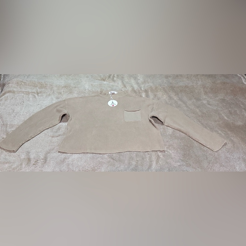 Crop top large cable knit sweater